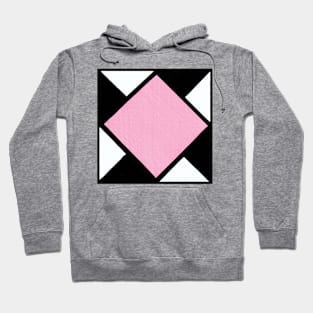 Pink Black and White Diamond Geometric Abstract Acrylic Painting v2 Hoodie